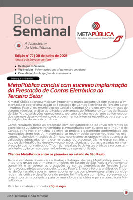 Imagem da notícia BOLETIM SEMANAL Nº 77 - 08 DE JUNHO DE 2026